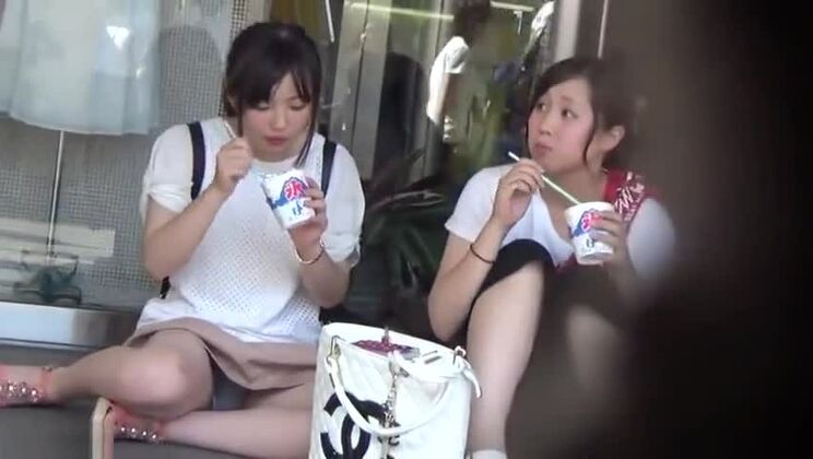 Delightful oriental huzzy in public place