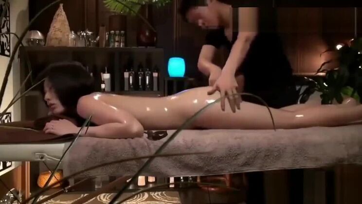 Divine busty oriental lady in sex massage video
