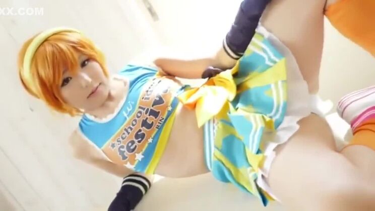 Attractive small titted Japanese lady perfroming an amazing cosplay porn video