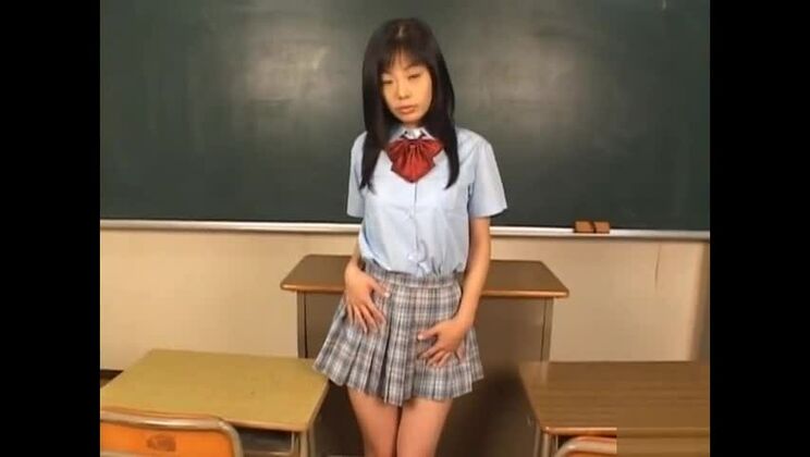 Nice teen Aya Seto classroom pussy stimulation