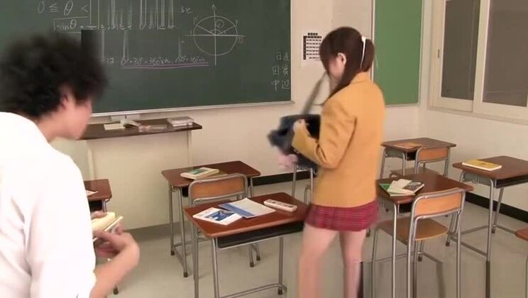 Japanese schoolgirl cocksucking before getting cumshot in mou