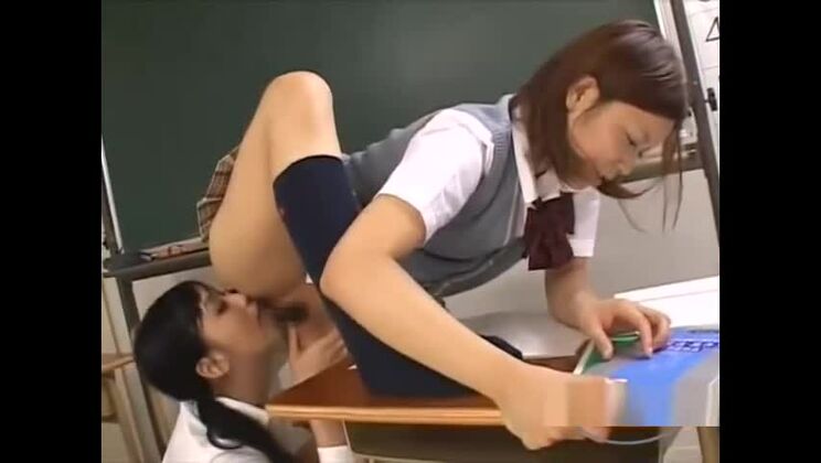 Schoolgirl With Flexible Legs Getting Her Hairy Pussy Licked By Her Teacher