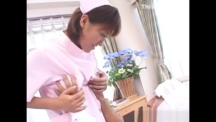 Japanese nurse riding her patients dick