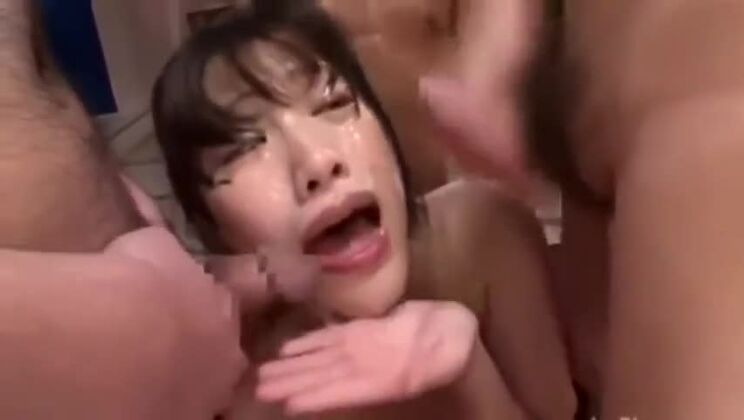 Japanese girl gets bukkake 6