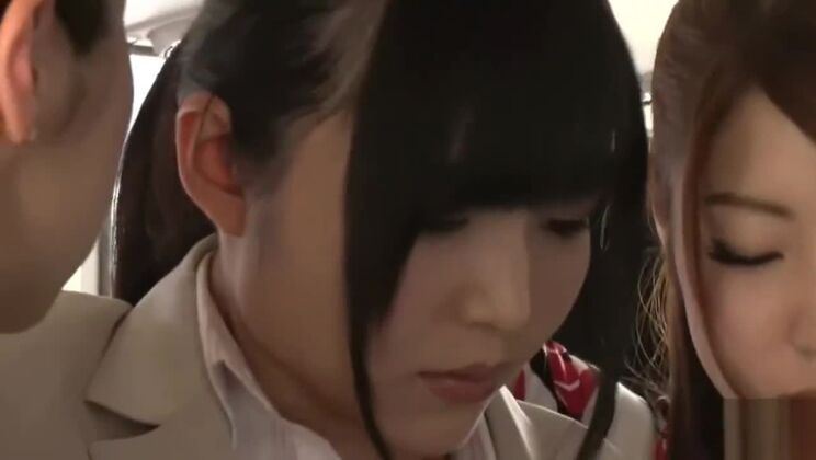 Japanese lesbian get Strapon on bus (HD-1080p)
