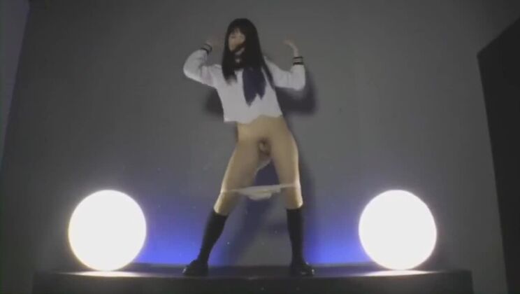 japanese schoolgirl strip and dance on the stage