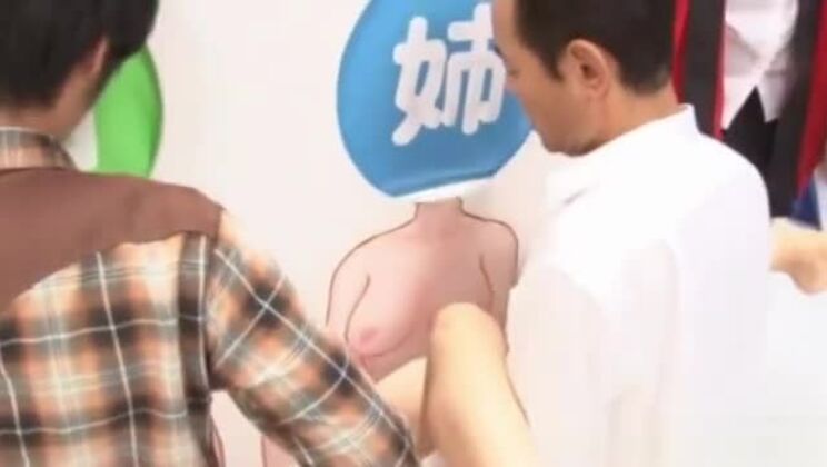 Asian sluts love to play during the game show